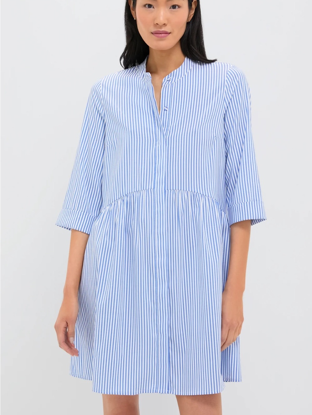 TUCKERNUCK Blue Stripe Royal Shirt Dress Size Medium NWT - Picture 2 of 6